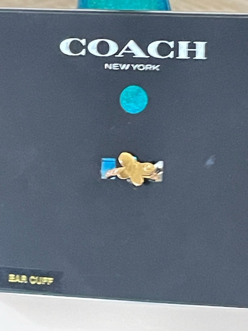 Coach Gold-Plated Brass Butterfly Ear Cuff with Pavé Cubic Zirconia